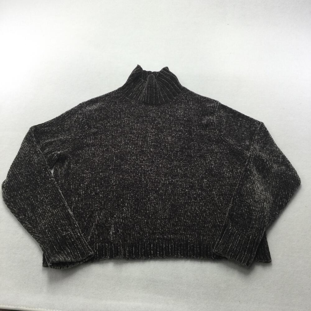 Calvin Klein Jeans Sweater Womens XL Gray Chenille Turtleneck Pullover Knit
